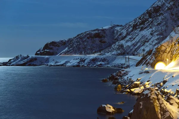 Carretera Túnel Noruega Montañas Lago Europa —  Fotos de Stock