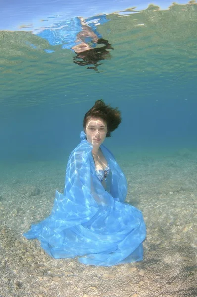Підводний Зразок Представляє Моду Морі Греції Європі — стокове фото