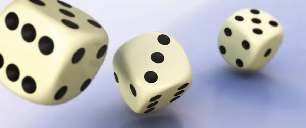 Rolling dice, 3D illustration, conceptual image