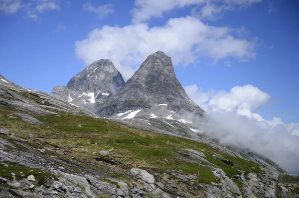 mountains landscape and sky with clouds