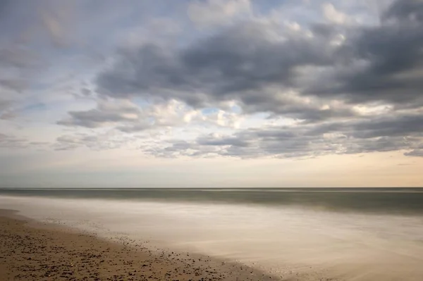 Schilderachtig Uitzicht Strand Avonds Stemming Noordzee Ringkbing Fjord Nymindegab Jutland — Stockfoto