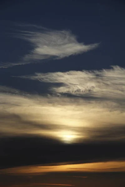 Cenário Laranja Pôr Sol Céu — Fotografia de Stock
