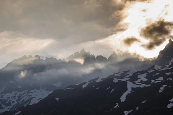 Vista Panorâmica Furka Pass Para Mount Galenstock Furka Pass Cantão — Fotografia de Stock