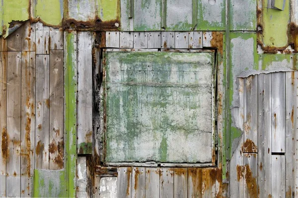 Paslı Parlak Yeşil Ahşap Duvar Döşeme — Stok fotoğraf