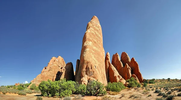 Sand Dune Arch Stone Columns Red Sandstone Formed Erosion Arches Royalty Free Stock Photos