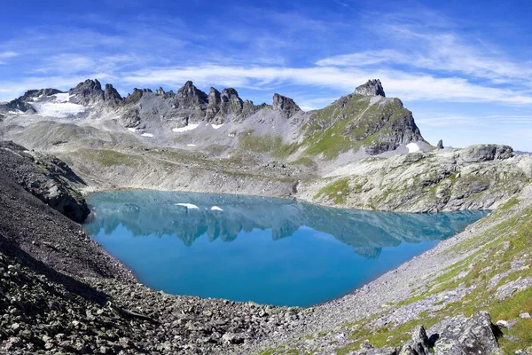 Lago Wildsee Macizo Pizol Sobre Bad Ragazin Alpes Suizos Suiza —  Fotos de Stock