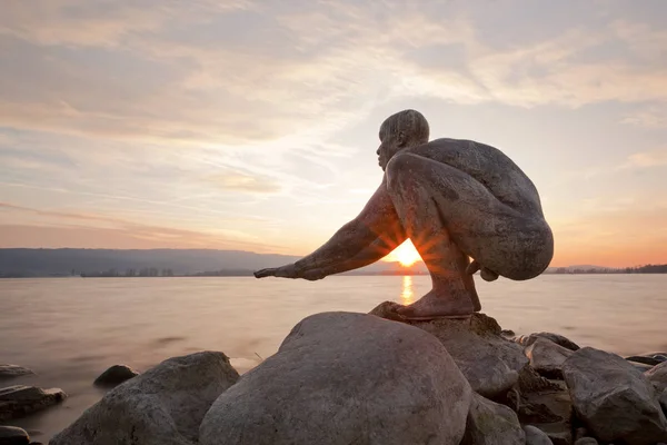 Escultura Onda Nio Lake Constance Radolfzell Bodensee Baden Wuerttemberg Alemanha — Fotografia de Stock