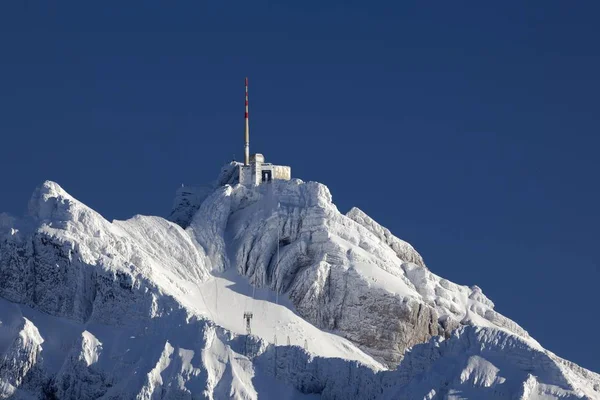 Alp から冬 スイスのアルプス スイス ヨーロッパで Saentis Alpstein の中央山塊を見る — ストック写真