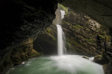 scenic view of Thur Waterfall near Wildhaus in Toggenburg, Alpstein Range, Switzerland, Europe clipart