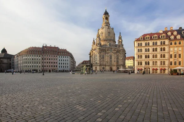 Vista Panorámica Del Centro Ciudad Dresde Con Frauenkirche Iglesia Nuestra —  Fotos de Stock