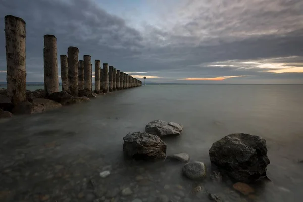 Schilderachtig Uitzicht Het Strand Bij Het Bodenmeer Buurt Van Altnau — Stockfoto