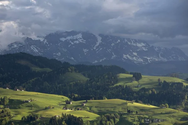 Monte Kaien Envolto Nuvens Rehetobel Suíça Europa — Fotografia de Stock