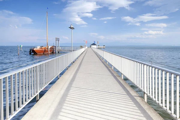 Vista Panorâmica Cais Lago Constança Immenstaad Baden Wurttemberg Alemanha Europa — Fotografia de Stock