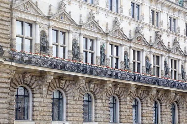 Fachada Del Ayuntamiento Hamburgo Alemania Europa — Foto de Stock