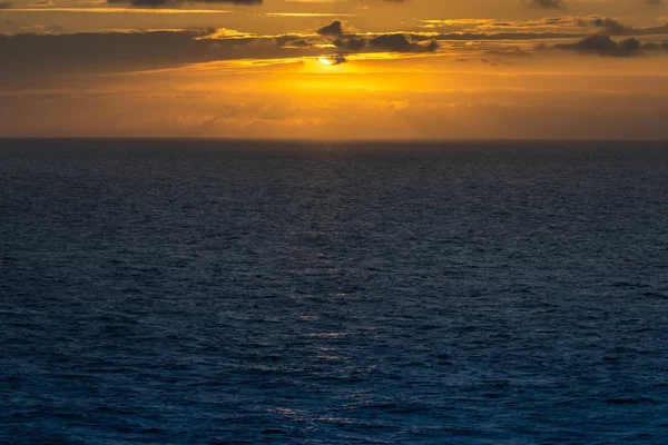 Vista Panorámica Del Atlántico Atardecer Cerca Tretat Normandía Francia Europa —  Fotos de Stock