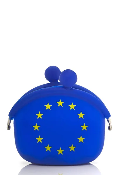 Borsetta Blu Con Euro Stelle — Foto Stock