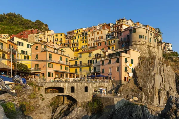 Renkli Evler Ile Köy Manarola Cinque Terre Unesco Dünya Mirası — Stok fotoğraf