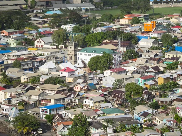 View of the town of Saint Lucia, Windward Islands, Lesser Antilles, Central America