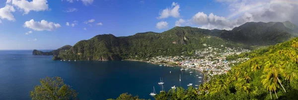 View of the coast of Saint Lucia, Windward Islands, Lesser Antilles, Central America