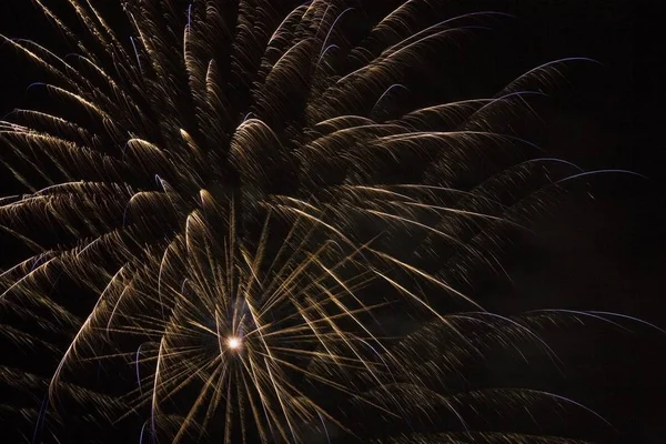 Vista Panorâmica Fogos Artifício Céu Noturno — Fotografia de Stock