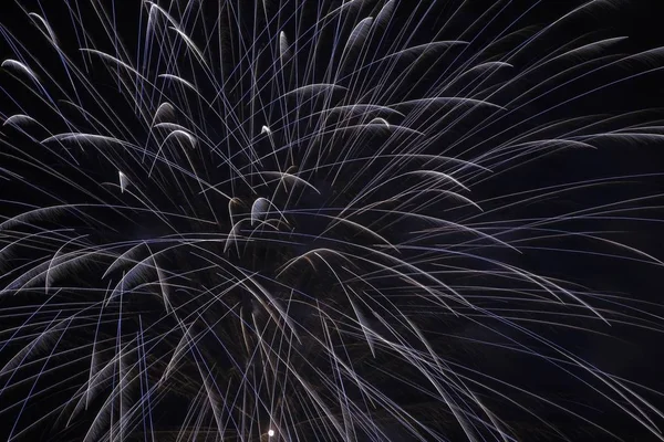 Vista Panorâmica Fogos Artifício Céu Noturno — Fotografia de Stock