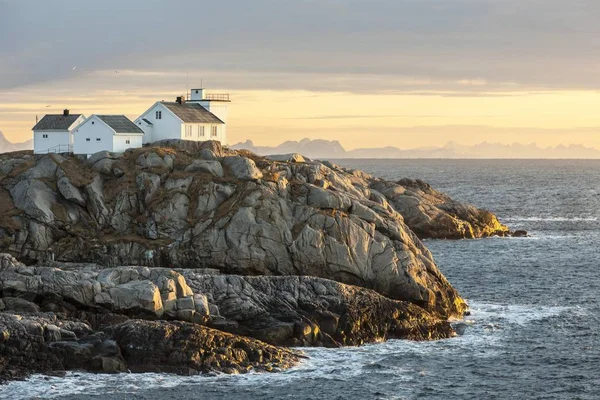 Vinter Landskap Nära Henningsvaer Lofoten Norge Europa — Stockfoto