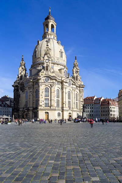 Plaza Neumarkt Con Iglesia Frauenkirche Centro Histórico Dresde Sajonia Alemania —  Fotos de Stock