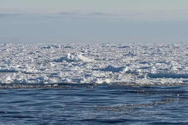 Buz Kütlelerinin Doğal Görünümü Buz Kütlesinin Kenarı Arktik Okyanusu Spitsbergen — Stok fotoğraf