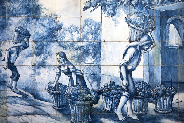 Azulejo Painted Tiles Vintage Madeira Portugal Europe — Stock Photo, Image