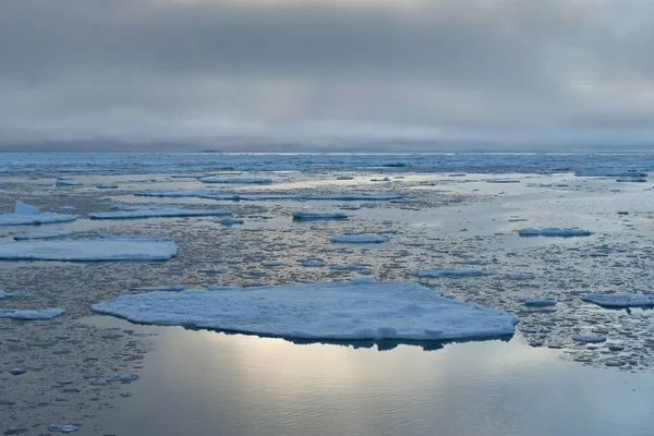 Malowniczy Widok Lodów Krawędź Paczki Lodu Ocean Arktyczny Wyspa Spitsbergen — Zdjęcie stockowe