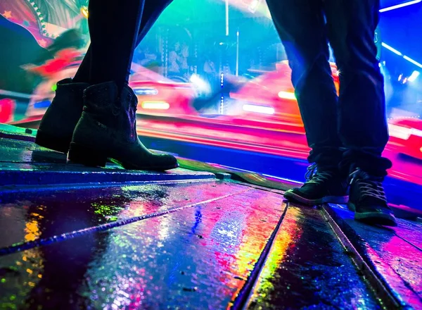 Scenic View Legs Two People Funfair — Stock Photo, Image