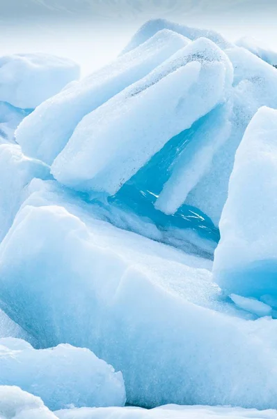 Vyhlídkový Pohled Bloky Ledu Detailní Pohled Island Evropa — Stock fotografie