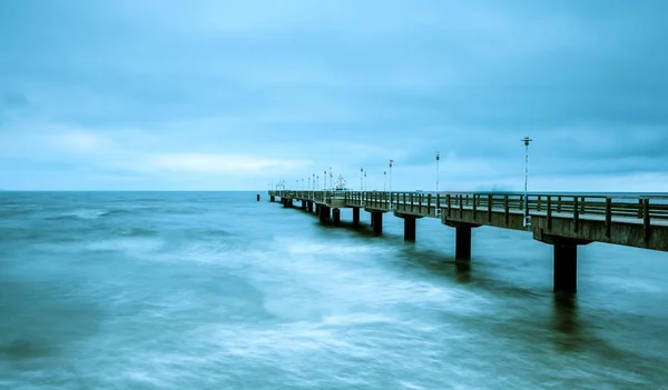 Schilderachtig Uitzicht Baltische Zee Pier Ahlbeck Usedom Mecklenburg Voor Pommeren — Stockfoto