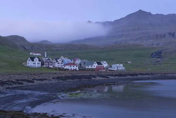 Vista Panoramica Del Villaggio Fmjin Costa Occidentale Suuroy Isole Faroe — Foto Stock