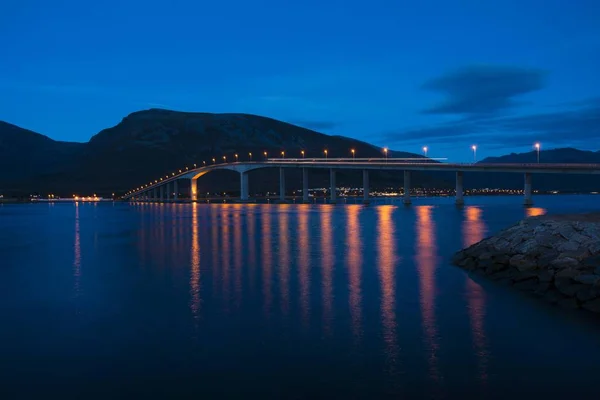 Scenic View Sortland Bridge Sortland Langya Vesteralen Norway Europe — Stock Photo, Image