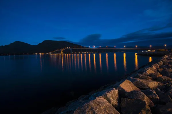 Scenic View Sortland Bridge Sortland Langya Vesteralen Norway Europe — Stock Photo, Image