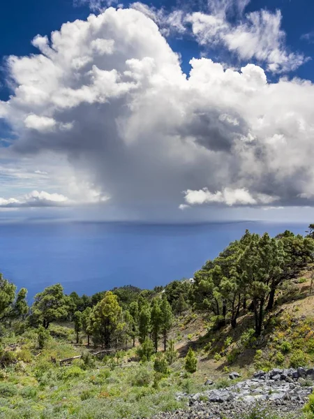 Nubi Tempesta Sull Oceano Atlantico Costa Meridionale Palma Isole Canarie — Foto Stock