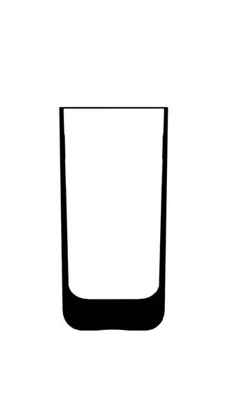 Highball Glass Simple Black White Draw — Stock Photo, Image