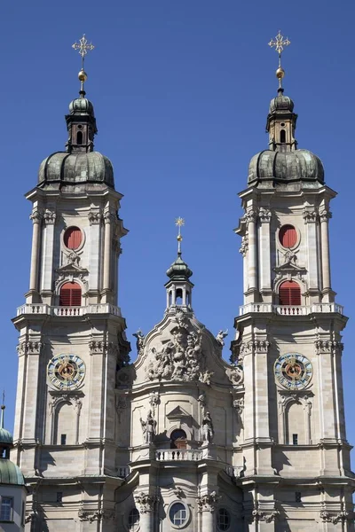 Torres Iglesia Colegiata San Galo Catedral Patrimonio Humanidad Por Unesco —  Fotos de Stock