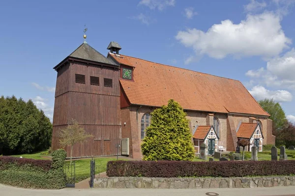 Kerk Van Mittelnkirchen Altes Land Nedersaksen Duitsland Europa — Stockfoto