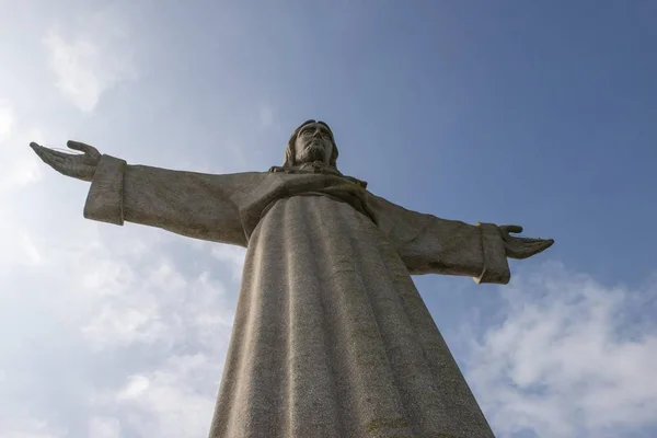 Festői Kilátás Cristo Rei Szobor Almada Lisszabon Lisszabon Kerület Lisboa — Stock Fotó