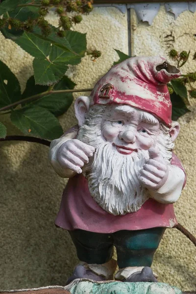 Closeup View Garden Gnome Sculpture — Stock Photo, Image