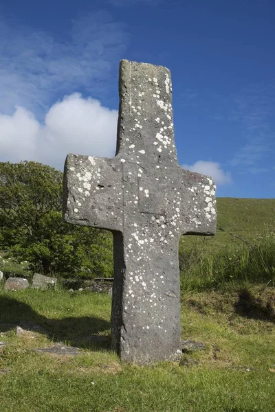 Naturskön Utsikt Över Gamla Stenkorset Kilmalkedar Dingle Peninsula County Kerry — Stockfoto