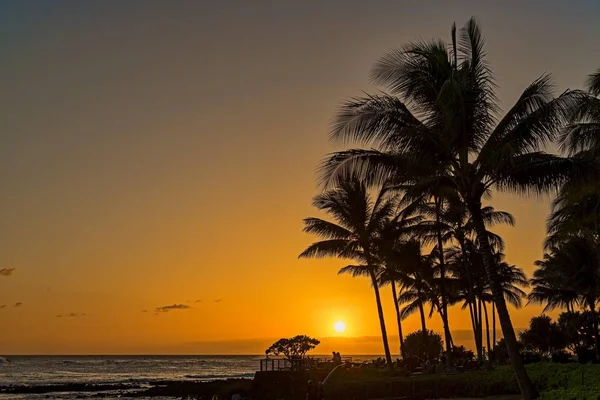 Scenic View Sunset Beach Poipu Kauai Hawaii United States North — Stock Photo, Image