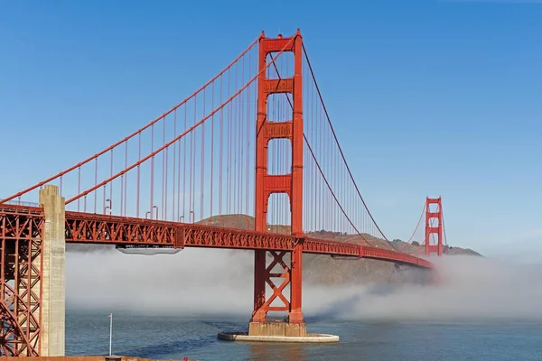 Vista Panorámica Del Puente Golden Gate Con Niebla San Francisco — Foto de Stock