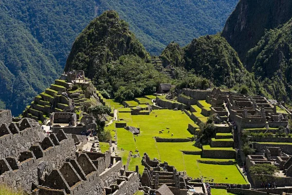 Festői Kilátás Machu Picchu Romjai Unesco Világörökség Része Peru Dél — Stock Fotó