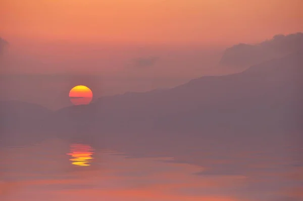 Scenic View Sunset Tigaki Kos Greece Europe — Stock Photo, Image