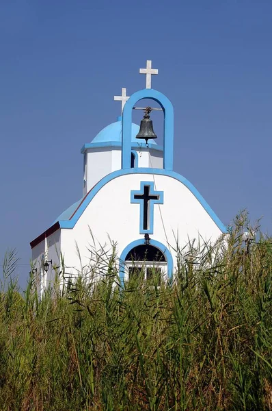 Malebné Zobrazení Řecké Kaple Tigaki Kos Řecko Evropa — Stock fotografie