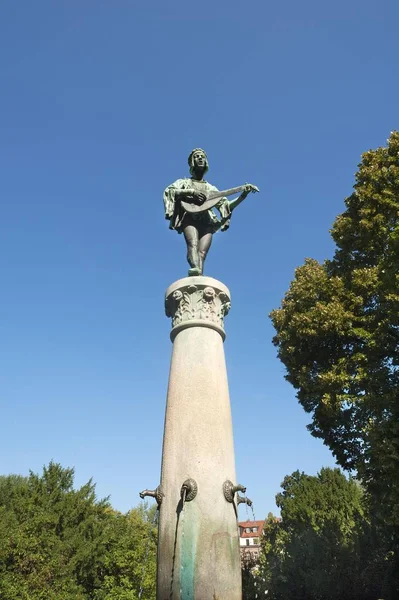 Minnesngerbrunnen Çeşmesi Manzaralı Art Nouveau 1905 Rosenaupark Nürnberg Orta Frankonya — Stok fotoğraf