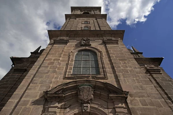 Живописный Вид Башню Церкви Фестдтер Фальц Основанной 1721 Году Эрнст — стоковое фото